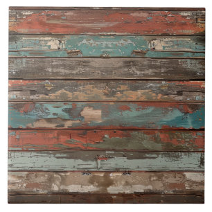 Patina Wood Rustic Distressed Plank Ceramic Tile