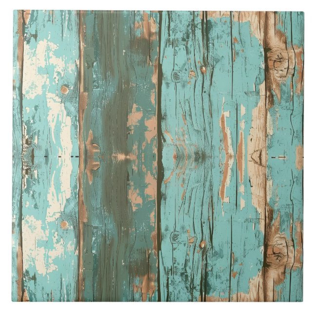 Patina Wood Rustic Distressed Plank  Ceramic Tile (Front)