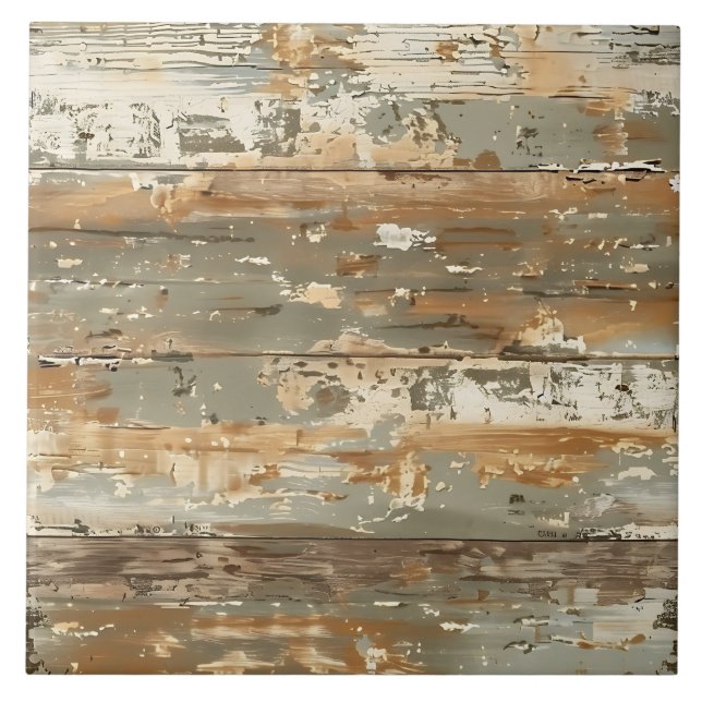 Patina Wood Rustic Distressed Plank  Ceramic Tile (Front)
