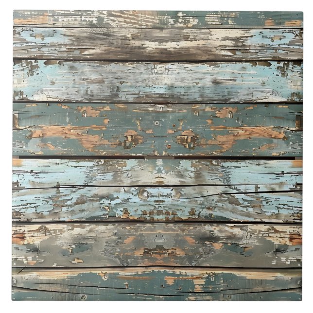 Patina Wood Rustic Distressed Plank  Ceramic Tile (Front)