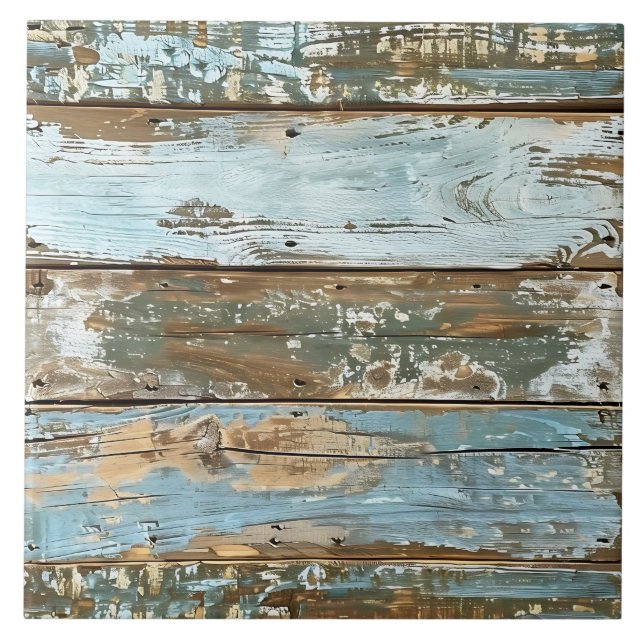 Patina Wood Rustic Distressed Plank  Ceramic Tile (Front)