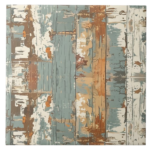 Patina Wood Rustic Distressed Plank  Ceramic Tile (Front)