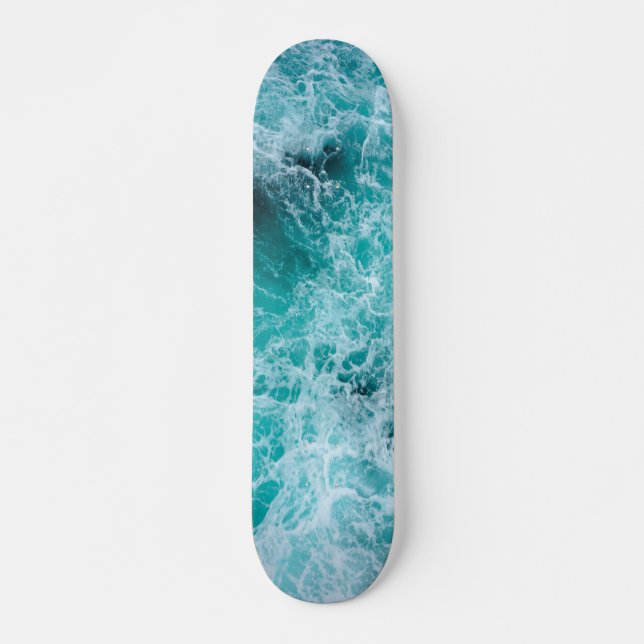 Patineta Blue Ocean waves Skateboard (Front)