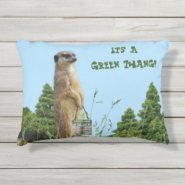 Patio Comfort 'Green Thang' Outdoor Pillow (Front)