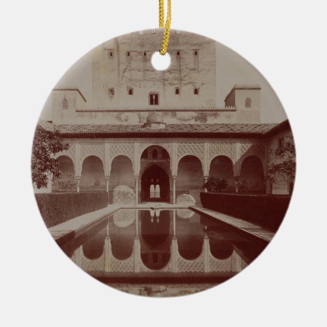 Patio de los Arrayanes, Alhambra, c.1875-80 (sepia Ceramic Ornament (Front)