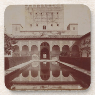 Patio de los Arrayanes, Alhambra, c.1875-80 (sepia Drink Coaster