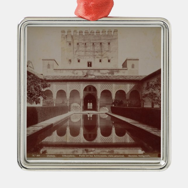 Patio de los Arrayanes, Alhambra, c.1875-80 (sepia Metal Ornament (Front)