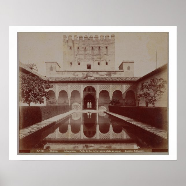 Patio de los Arrayanes, Alhambra, c.1875-80 (sepia Poster (Front)