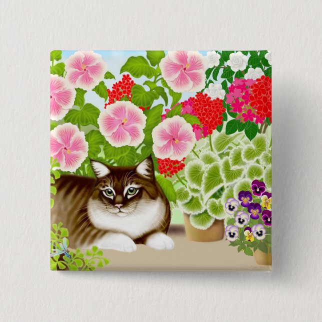 Patio Jungle Tiger Cat Pin (Front)