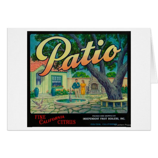 Patio Orange LabelColton, CA Cards (Front Horizontal)