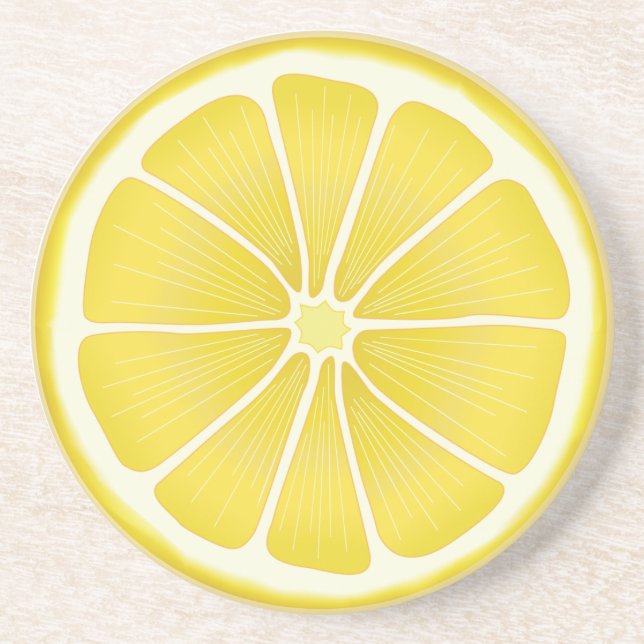 Patio Party Slice of Lemon Drink Coaster (Front)