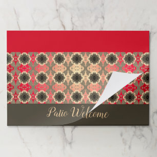 Patio Table  Decor With Red Paper Placemat