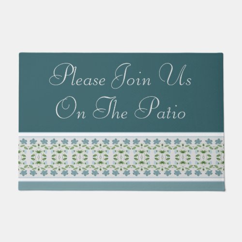 Patio Welcome In Teal Blue Doormat