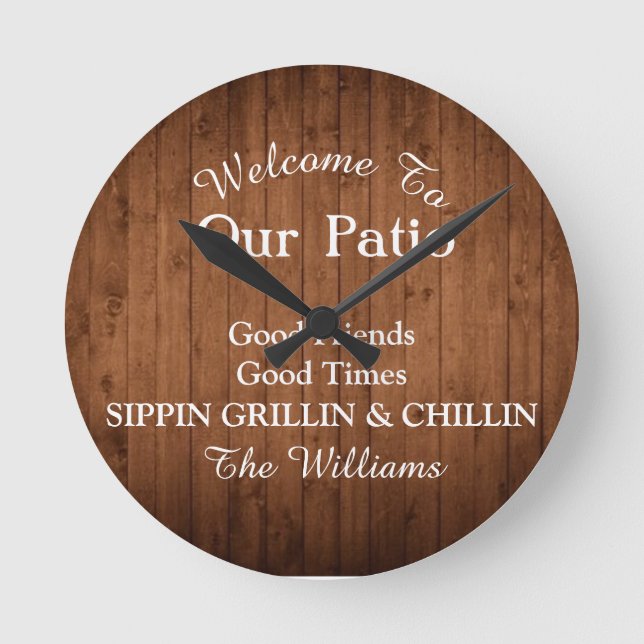 Patios signs round clock (Front)