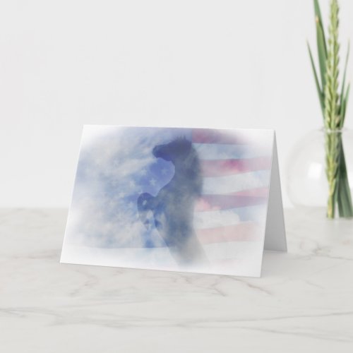 Patirotic Horse and Flag Note Card