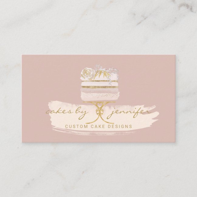 Patisserie Cake Bakery Pastry Gold Business Card