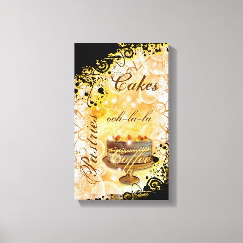 Patisserie french bakery coffee cake canvas print