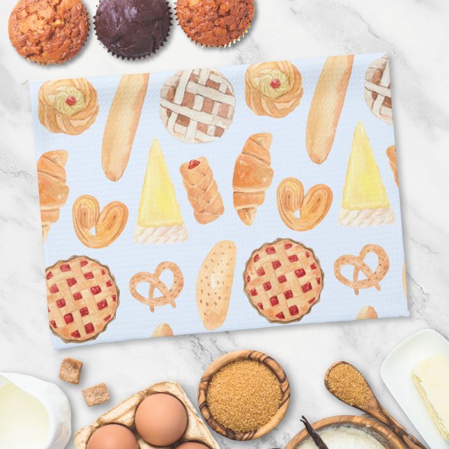 Patisserie French Bakery Pastry Bread Food Art Kitchen Towel (In situ)