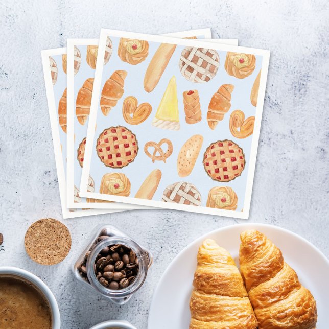 Patisserie French Bakery Pastry Bread Food Art Napkins (Creator Uploaded)