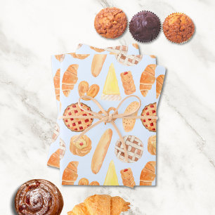 Patisserie French Bakery Pastry Bread Food Art Wrapping Paper Sheets