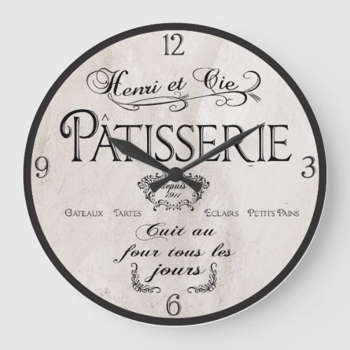 Patisserie French Clock Antique White French Deco Large Clock