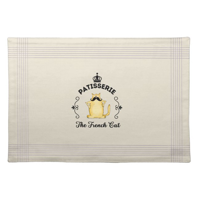 Patisserie "The French Cat" Cloth Placemat (Front)