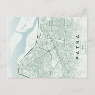 Patna India City Map Minimal Design Postcard