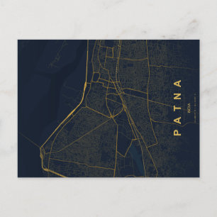 Patna India City Map Minimal Design Postcard