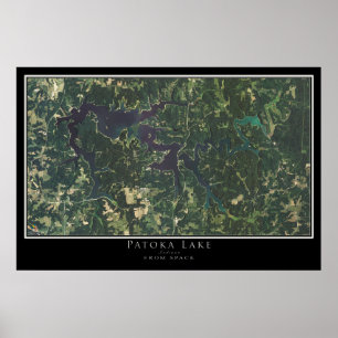 Patoka Lake Indiana Satellite Poster Map