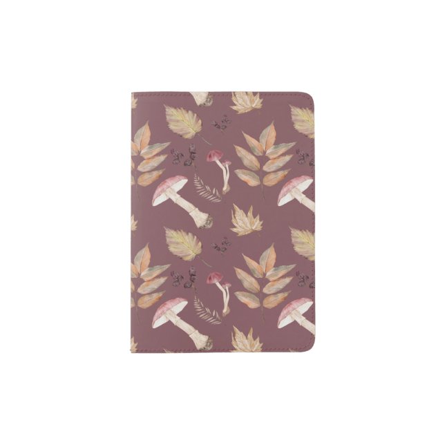 Paton Fall Sheets and Fall Mushrooms Passport Holder (Front)