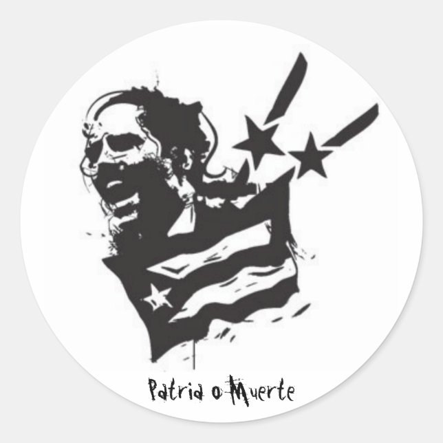 Patria o Muerte Classic Round Sticker (Front)