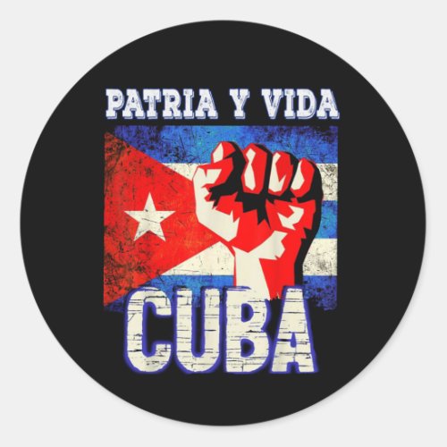 Patria y vida sos Cuba Classic Round Sticker