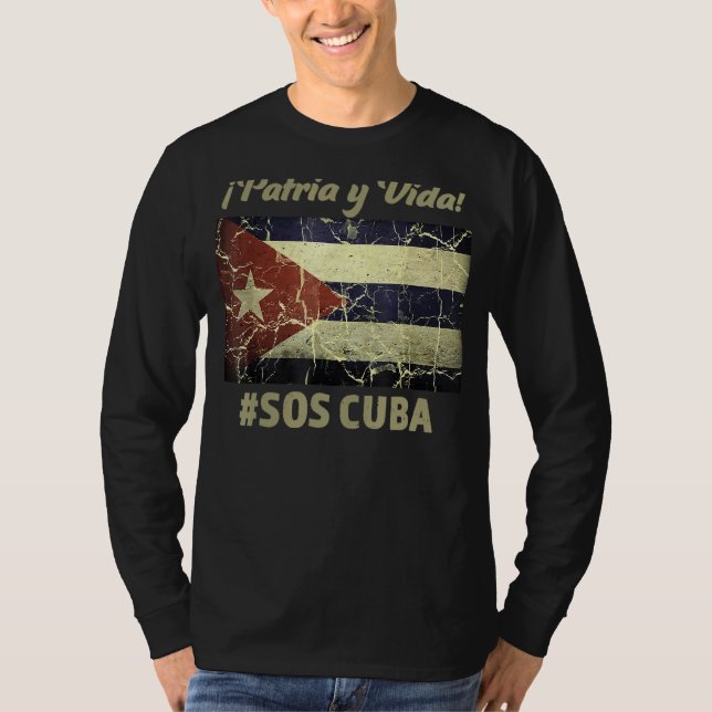 Patria Y Vida Sos Cuba Flag Free Cuba 1 T-Shirt (Front)