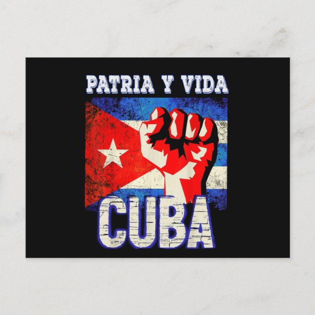 Patria y vida sos Cuba Postcard (Front)