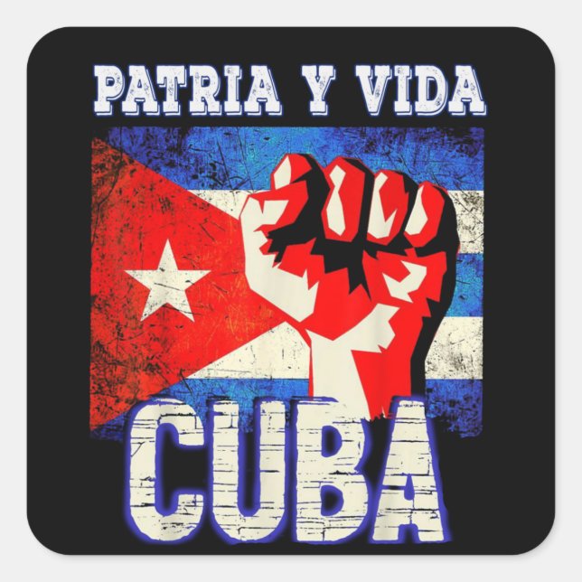 Patria y vida sos Cuba Square Sticker (Front)