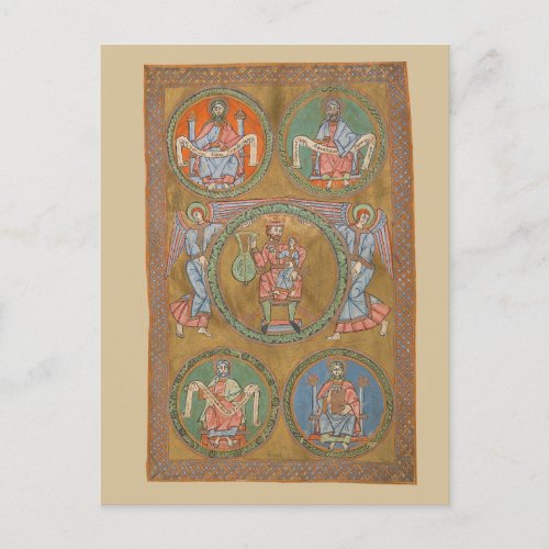 Patriarchs Abraham Isaac Jacob Medieval Manuscript Postcard