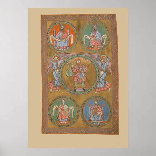 Patriarchs Abraham Isaac Jacob Medieval Manuscript Poster