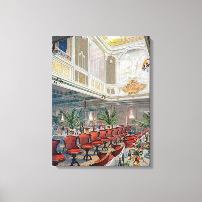 Patricia Dining Hall, Hamburg-America Line Canvas Print (Front)