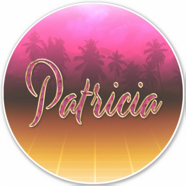 Patricia First Name Pink Sticker (Front)
