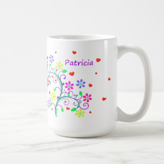 Patricia, Flowers, Hearts, Swirls - We *Heart* You Coffee Mug