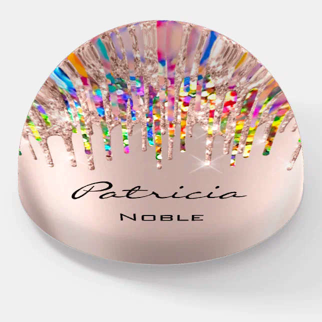 Patricia Holograph Rainbow Rose Name Meaning Gift Paperweight Zazzle