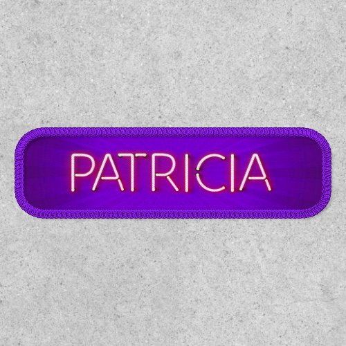 Patricia name in glowing neon lights patch
