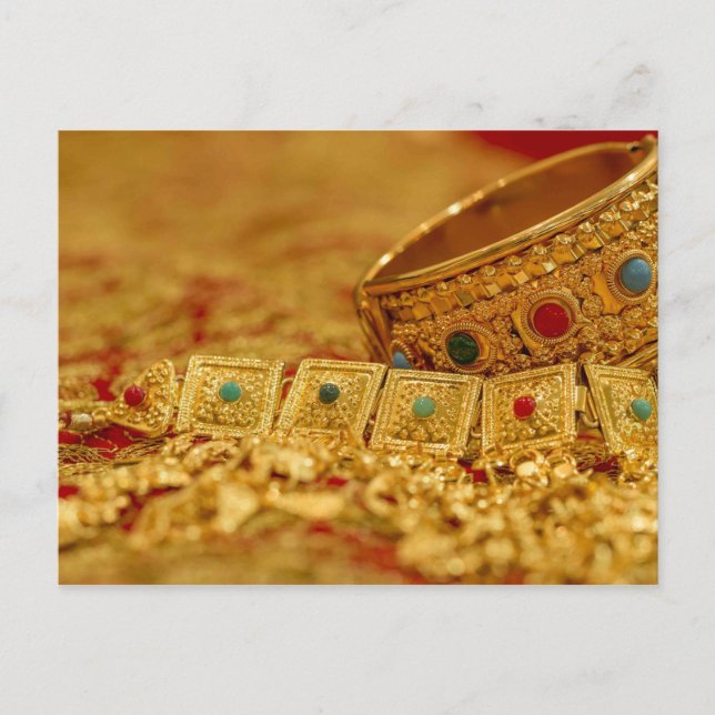 Patriciapotluck gold jewelry postcard (Front)