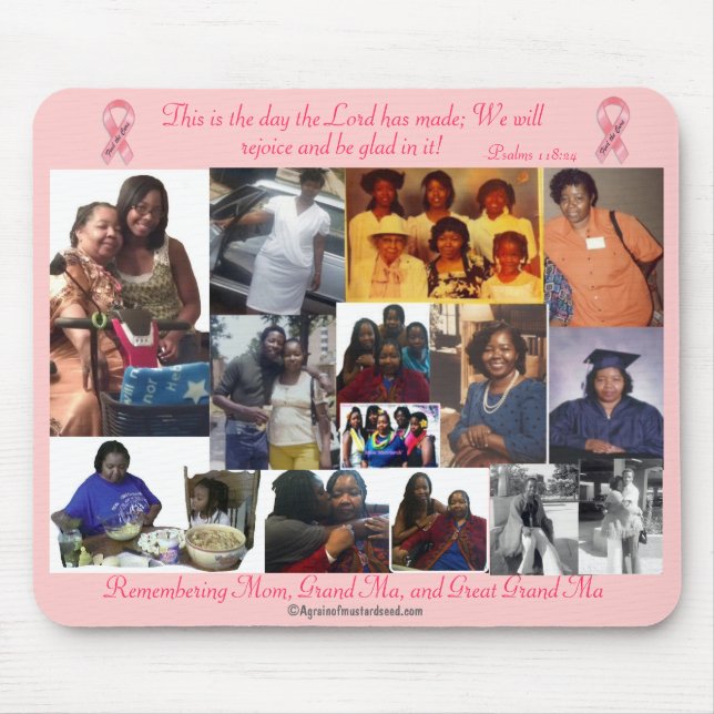 Patricia's Agrainofmustardseed.com Pink Mouse Pad (Front)