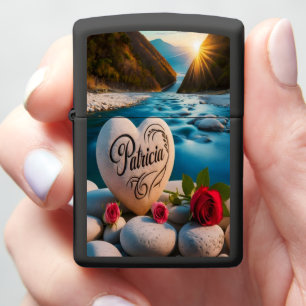 Patricia's River Heart Zippo Lighter