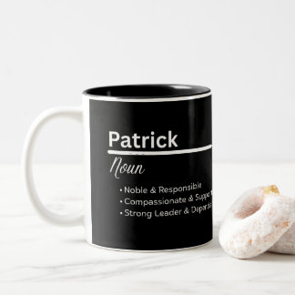 Patrick Boy Personalized Name Definition Two-Tone Coffee Mug