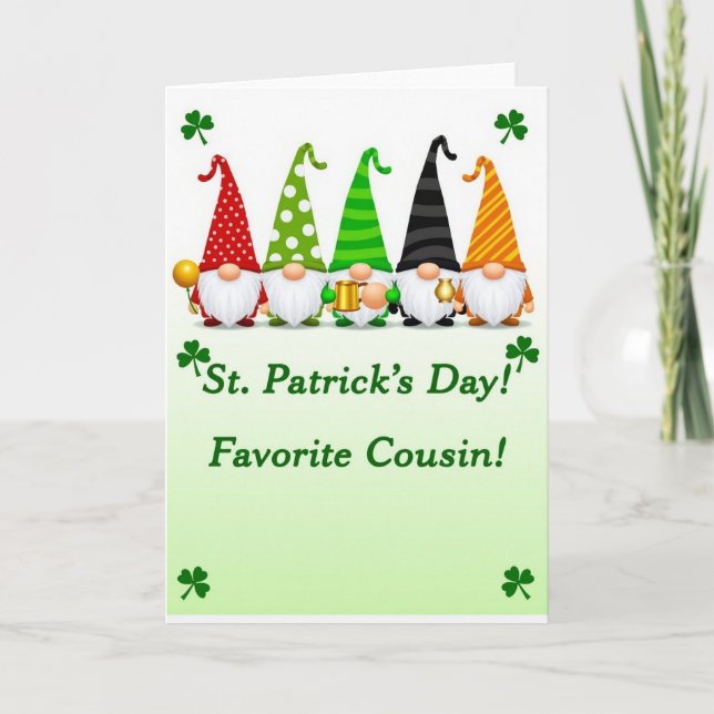 Patrick Day Cousin Gnome Card (Front)
