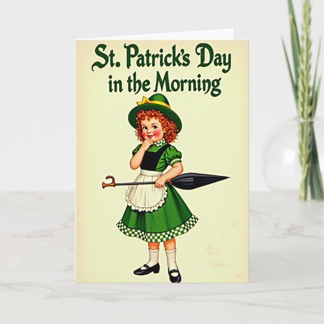 Patrick Day Girl Morning Card (Front)