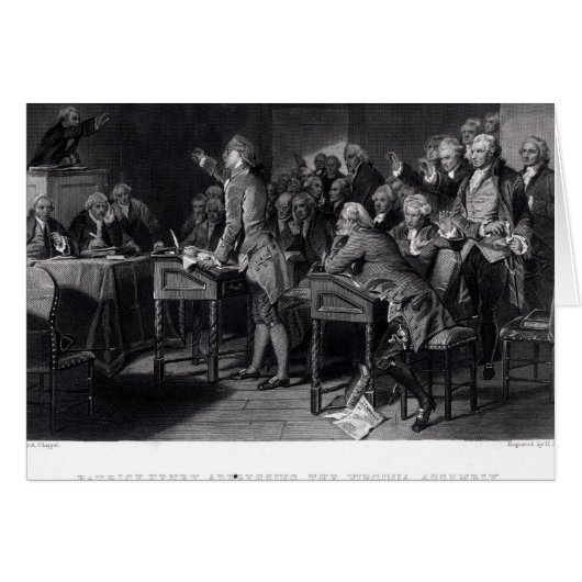 Patrick Henry addressing the Virginia Assembly Cards (Front Horizontal)