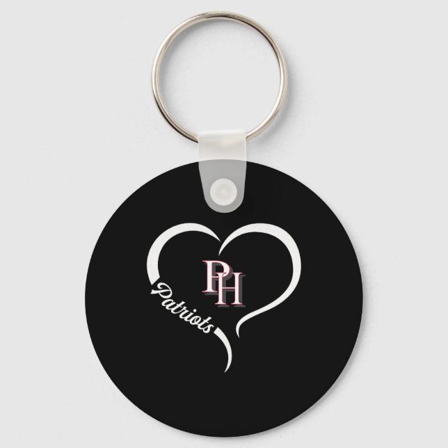 Patrick Henry Patriots Logo Half Heart Slogan Hs  Keychain (Front)